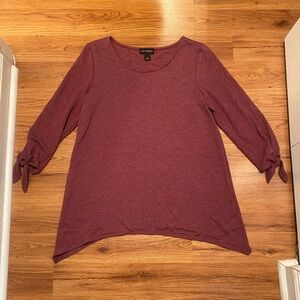 Burgundy Quarter Length Sleeve Top